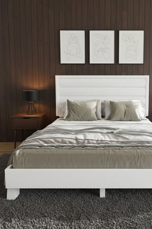 Hüma Model Yatay Başlıklı Masif Ahşap Karyola Kolay Kurulum Fırınlanmış İthal Sibirya Çamı 90x190 Yatak Uyumlu