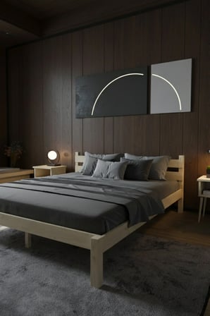 Letto Model Masif Ahşap Karyola Kolay Kurulum Fırınlanmış İthal Sibirya Çamı 90x190 Yatak Uyumlu