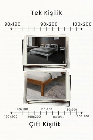 Letto Model Masif Ahşap Karyola Kolay Kurulum Fırınlanmış İthal Sibirya Çamı 90x190 Yatak Uyumlu