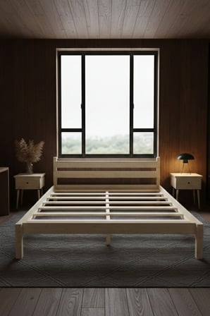 Letto Model Masif Ahşap Karyola Kolay Kurulum Fırınlanmış İthal Sibirya Çamı 90x190 Yatak Uyumlu