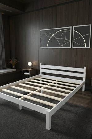 Letto Model Masif Ahşap Karyola Kolay Kurulum Fırınlanmış İthal Sibirya Çamı 90x190 Yatak Uyumlu