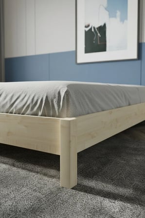 Loft Model Masif Ahşap Karyola Kolay Kurulum Fırınlanmış İthal Sibirya Çamı 90x200 Yatak Uyumlu