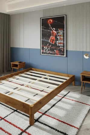 Loft Model Masif Ahşap Karyola Kolay Kurulum Fırınlanmış İthal Sibirya Çamı 90x190 Yatak Uyumlu