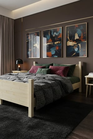 Melodi̇ Model Masif Ahşap Karyola Kolay Kurulum Fırınlanmış İthal Sibirya Çamı 90x190 Yatak Uyumlu