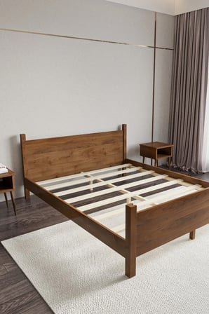 Melodi̇ Model Masif Ahşap Karyola Kolay Kurulum Fırınlanmış İthal Sibirya Çamı 90x190 Yatak Uyumlu