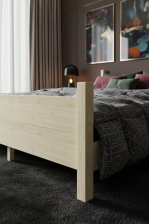 Melodi̇ Model Masif Ahşap Karyola Kolay Kurulum Fırınlanmış İthal Sibirya Çamı 90x190 Yatak Uyumlu