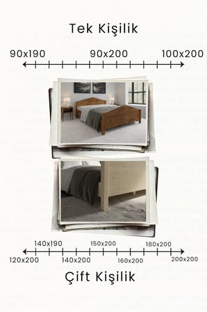 Mi̇lano Piramit Model Masif Ahşap Karyola Kolay Kurulum Fırınlanmış İthal Sibirya Çamı 90x190 Yatak Uyumlu