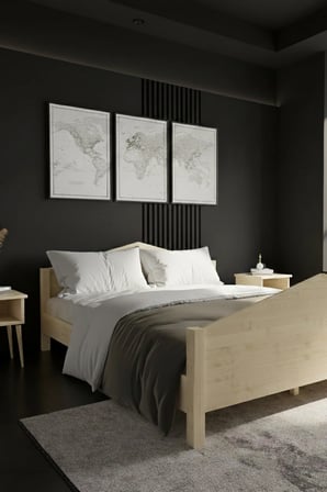 Mi̇lano Piramit Model Masif Ahşap Karyola Kolay Kurulum Fırınlanmış İthal Sibirya Çamı 90x190 Yatak Uyumlu