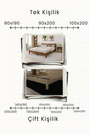 Mi̇rage Model Masif Ahşap Karyola Kolay Kurulum Fırınlanmış İthal Sibirya Çamı 90x190 Yatak Uyumlu