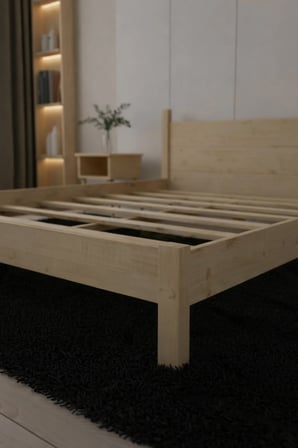 Mi̇rage Model Masif Ahşap Karyola Kolay Kurulum Fırınlanmış İthal Sibirya Çamı 90x190 Yatak Uyumlu