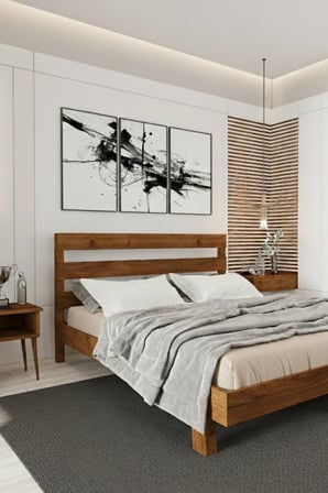Natura New Model Masif Ahşap Karyola Kolay Kurulum Fırınlanmış İthal Sibirya Çamı 90x190 Yatak Uyumlu