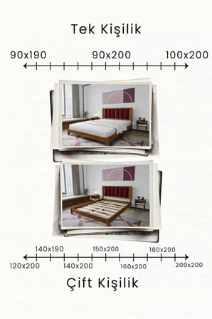 Ori̇on Model Bordo Puf Başlıklı Masif Ahşap Karyola Kolay Kurulum Fırınlanmış İthal Sibirya Çamı 180x200 Yatak Uyumlu