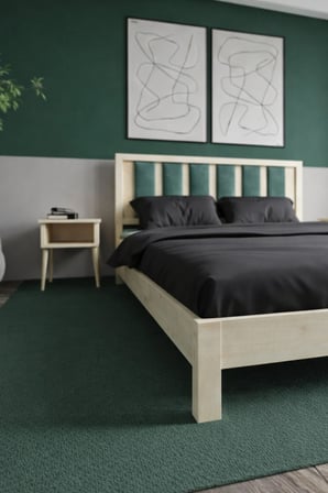 Ori̇on Model Çağla Yeşili Puf Başlıklı Masif Ahşap Karyola Kolay Kurulum Fırınlanmış İthal Sibirya Çamı 90x190 Yatak Uyumlu