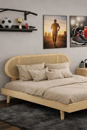 Padova Model Hazeran Başlıklı Masif Ahşap Karyola Kolay Kurulum Fırınlanmış İthal Sibirya Çamı 90x190 Yatak Uyumlu