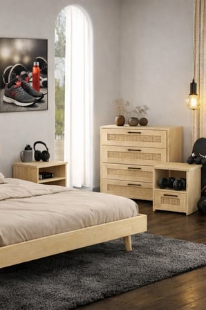Padova Model Hazeran Başlıklı Masif Ahşap Karyola Kolay Kurulum Fırınlanmış İthal Sibirya Çamı 90x190 Yatak Uyumlu