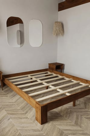 Soft Model Masif Ahşap Karyola Kolay Kurulum Fırınlanmış İthal Sibirya Çamı 90x190 Yatak Uyumlu