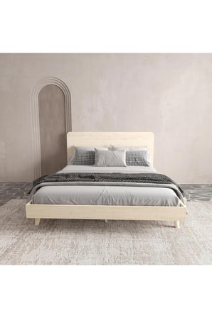 Soft Wood Model Masif Ahşap Karyola Kolay Kurulum Fırınlanmış İthal Sibirya Çamı 90x190 Yatak Uyumlu