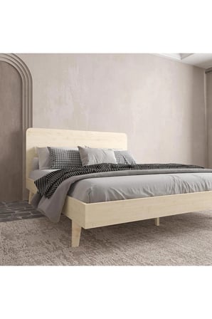 Soft Wood Model Masif Ahşap Karyola Kolay Kurulum Fırınlanmış İthal Sibirya Çamı 90x190 Yatak Uyumlu