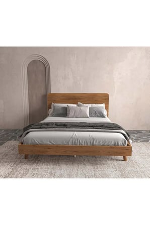 Soft Wood Model Masif Ahşap Karyola Kolay Kurulum Fırınlanmış İthal Sibirya Çamı 90x190 Yatak Uyumlu