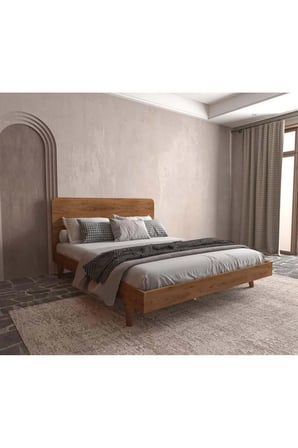 Soft Wood Model Masif Ahşap Karyola Kolay Kurulum Fırınlanmış İthal Sibirya Çamı 90x190 Yatak Uyumlu