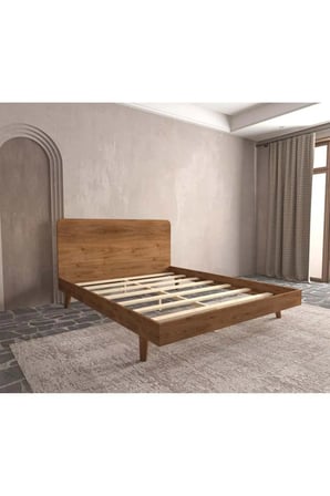 Soft Wood Model Masif Ahşap Karyola Kolay Kurulum Fırınlanmış İthal Sibirya Çamı 90x190 Yatak Uyumlu