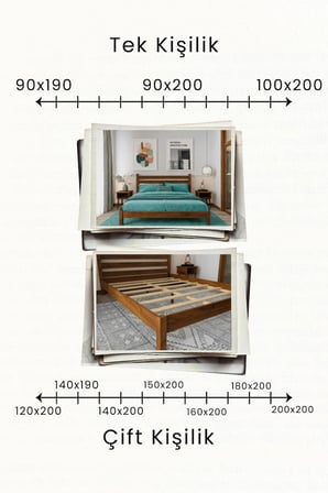 Urban Model Masif Ahşap Karyola Kolay Kurulum Fırınlanmış İthal Sibirya Çamı 90x190 Yatak Uyumlu