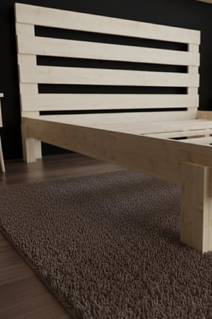 Urban New Model Masif Ahşap Karyola Kolay Kurulum Fırınlanmış İthal Sibirya Çamı 90x190 Yatak Uyumlu