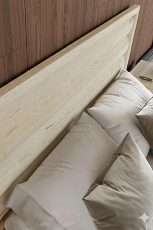 Hüma Model Yatay Başlıklı Masif Ahşap Karyola ve 2 Adet Komodin Kolay Kurulum Fırınlanmış İthal Sibirya Çamı 90x190 Yatak Uyumlu 2 Adet Komodin