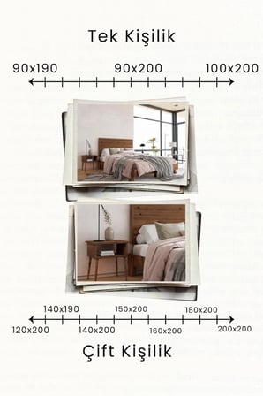 Hüma Model Yatay Başlıklı Masif Ahşap Karyola ve 2 Adet Komodin Kolay Kurulum Fırınlanmış İthal Sibirya Çamı 90x190 Yatak Uyumlu 2 Adet Komodin