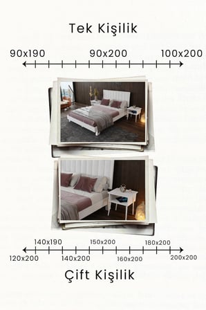 Hüma Model Dikey Başlıklı Masif Ahşap Karyola ve 2 Adet Komodin Kolay Kurulum Fırınlanmış İthal Sibirya Çamı 90x190 Yatak Uyumlu 2 Adet Komodin