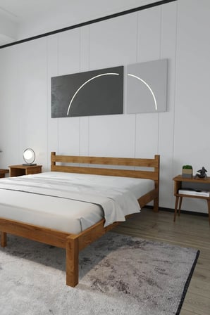 Letto Model Masif Ahşap Karyola ve 2 Adet Komodin Kolay Kurulum Fırınlanmış İthal Sibirya Çamı 90x190 Yatak Uyumlu 2 Adet Komodin