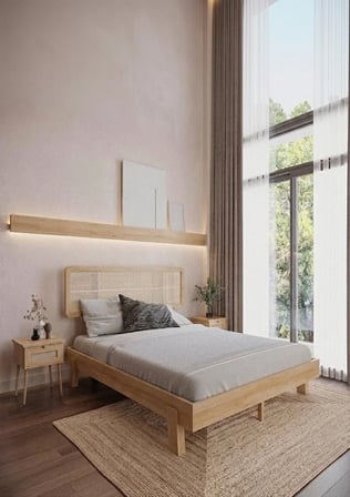 Li̇lyum Model Hazeran Başlıklı Masif Ahşap Karyola ve 2 Adet Komodin Kolay Kurulum Fırınlanmış İthal Sibirya Çamı 90x190 Yatak Uyumlu 2 Adet Komodin