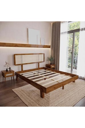 Li̇lyum Model Hazeran Başlıklı Masif Ahşap Karyola ve 2 Adet Komodin Kolay Kurulum Fırınlanmış İthal Sibirya Çamı 90x190 Yatak Uyumlu 2 Adet Komodin