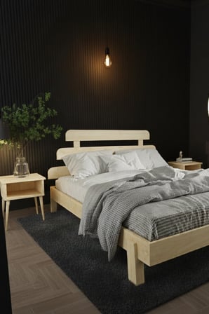 Lotus X Model Masif Ahşap Karyola ve 2 Adet Komodin Kolay Kurulum Fırınlanmış İthal Sibirya Çamı 90x190 Yatak Uyumlu 2 Adet Komodin