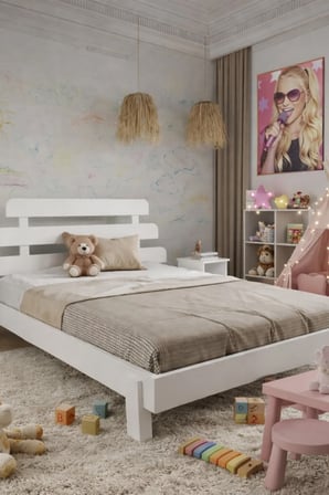 Lotus X Model Masif Ahşap Karyola ve 2 Adet Komodin Kolay Kurulum Fırınlanmış İthal Sibirya Çamı 90x190 Yatak Uyumlu 2 Adet Komodin