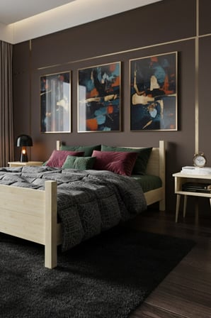 Melodi̇ Model Masif Ahşap Karyola ve 2 Adet Komodin Kolay Kurulum Fırınlanmış İthal Sibirya Çamı 90x190 Yatak Uyumlu 2 Adet Komodin