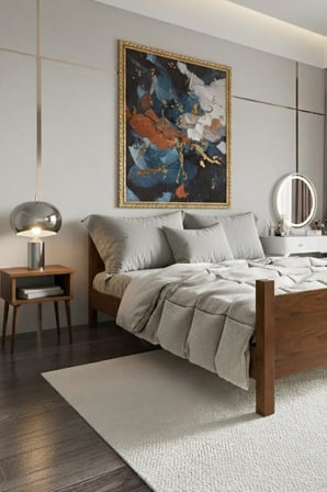 Melodi̇ Model Masif Ahşap Karyola ve 2 Adet Komodin Kolay Kurulum Fırınlanmış İthal Sibirya Çamı 90x190 Yatak Uyumlu 2 Adet Komodin