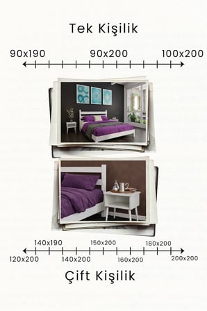 Natura Model Masif Ahşap Karyola ve 2 Adet Komodin Kolay Kurulum Fırınlanmış İthal Sibirya Çamı 90x190 Yatak Uyumlu 2 Adet Komodin