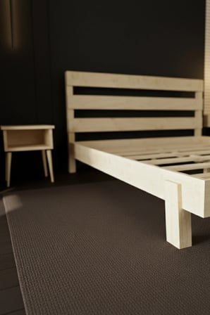 Natura New Model Masif Ahşap Karyola ve 2 Adet Komodin Kolay Kurulum Fırınlanmış İthal Sibirya Çamı 90x190 Yatak Uyumlu 2 Adet Komodin