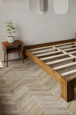 Soft Model Masif Ahşap Karyola ve 2 Adet Komodin Kolay Kurulum Fırınlanmış İthal Sibirya Çamı 90x190 Yatak Uyumlu 2 Adet Komodin