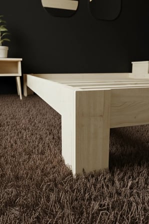 Soft Model Masif Ahşap Karyola ve 2 Adet Komodin Kolay Kurulum Fırınlanmış İthal Sibirya Çamı 90x190 Yatak Uyumlu 2 Adet Komodin