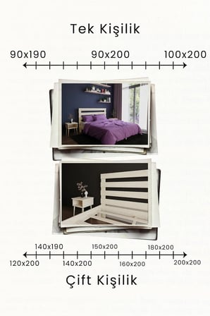 Urban Model Masif Ahşap Karyola ve 2 Adet Komodin Kolay Kurulum Fırınlanmış İthal Sibirya Çamı 90x190 Yatak Uyumlu 2 Adet Komodin