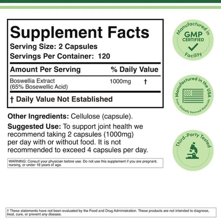 Boswellia Extract 1,000 mg 240 Kapsül