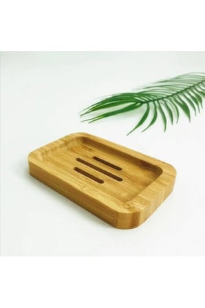 Sabunluk Kare Model Doğal Bambu Ağacından Dekoratif Banyo Sabunluğu