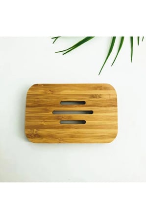 Sabunluk Kare Model Doğal Bambu Ağacından Dekoratif Banyo Sabunluğu
