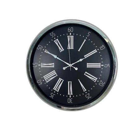 Krom Vıctoria 52 Cm Metal Duvar Saati iegxx