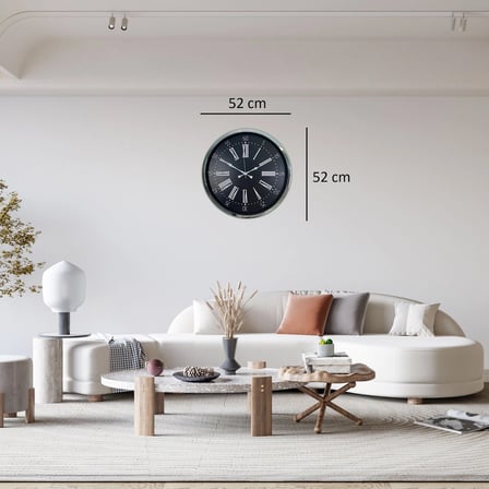 Krom Vıctoria 52 Cm Metal Duvar Saati iegxx