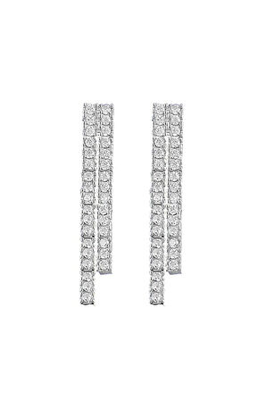 Lida Zirkon Taşlı Kadın Gümüş Küpe