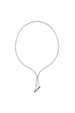 Ikarus Zümrüt Taşlı Kadın Gümüş Kolye