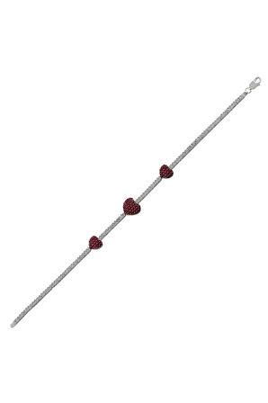 Arya Yakut Taşlı Su Yolu Kadın Gümüş Bileklik